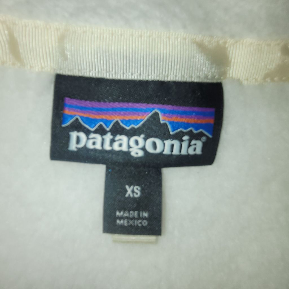 Women's Patagonia Off-White Fleece Snap-T Pullover Sweatshirt XS - Picture 6 of 7